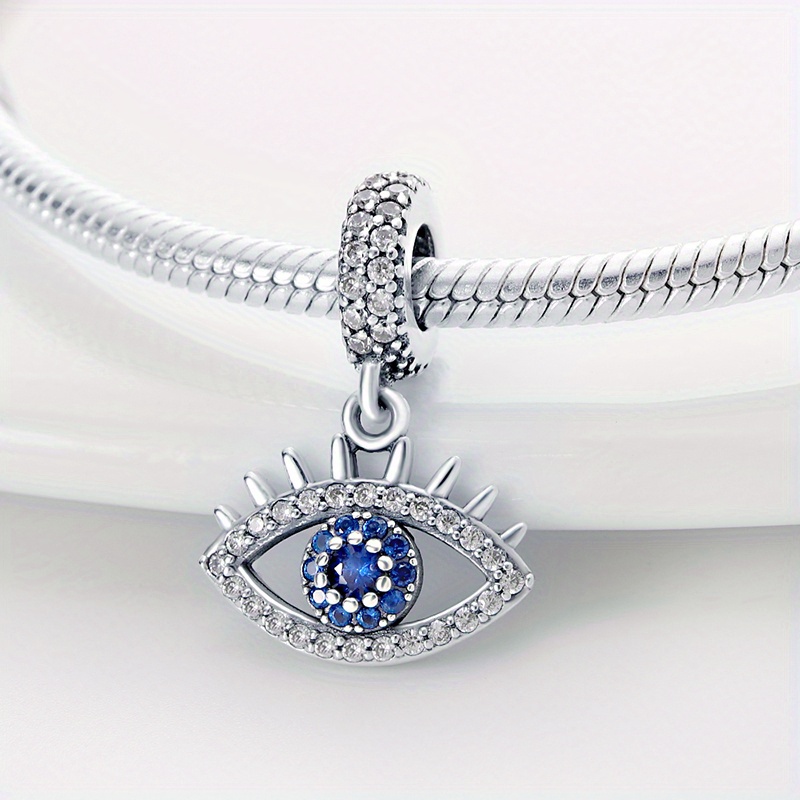 Silver-Plated Evil Eye Pendant for DIY Jewellery